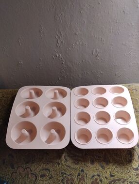 Set Of 2,Silicone Baking Molds Set - Light Pink